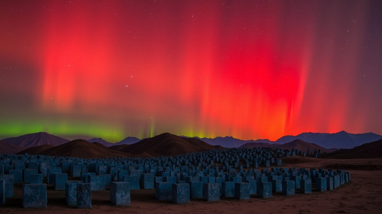 Aurora Boreal Rara Encanta o Céu Noturno na Região Autônoma de Altay, China