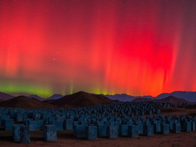 Aurora Boreal Rara Encanta o Céu Noturno na Região Autônoma de Altay, China